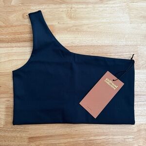 Girlfriend Collective Skyline Bianca One Shoulder Bra Skyline Navy